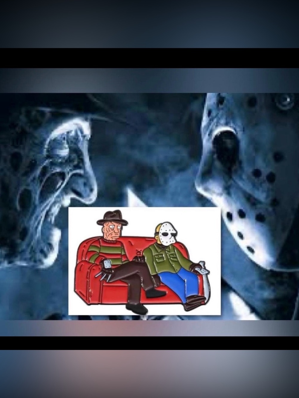 $2 Horror Icons Couch Enamel Pin $2 WITH ANY $10 ORDER OR MORE